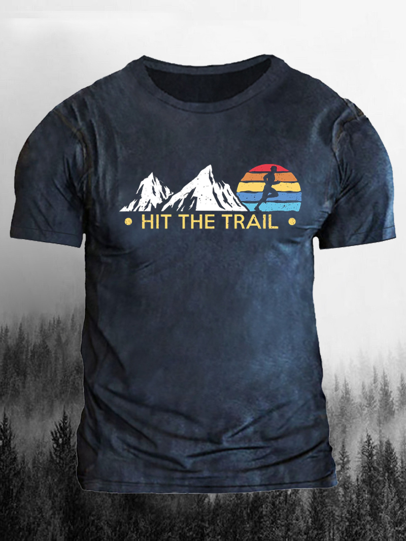 Hit The Trail Mountains Printed T-Shirt