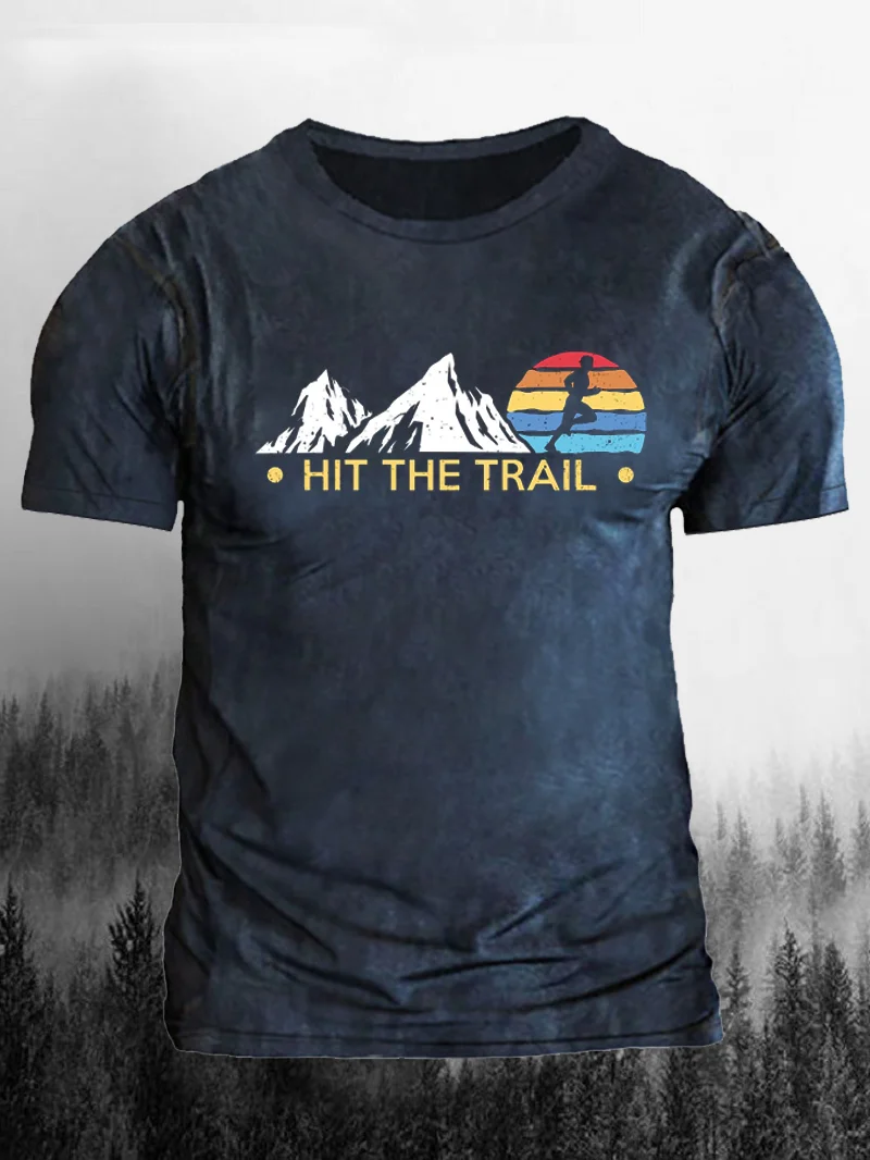 Hit The Trail Mountains Printed T-Shirt in  mildstyles