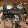Camp Fire Cooking Rack Folding Heavy Duty for Outdoor BBQ Camping (Black)