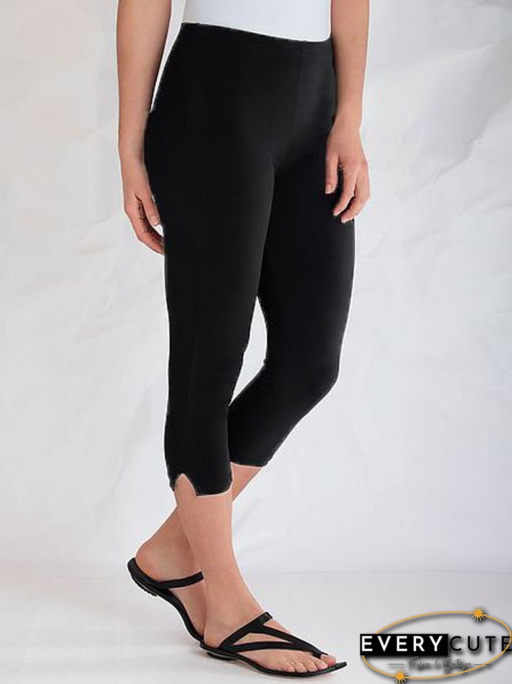 Sheath Cotton Plain Leggings