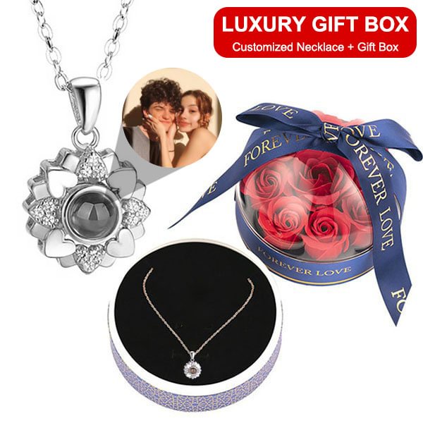 Sterling Silver- Sun Flower Projection Necklace Gift