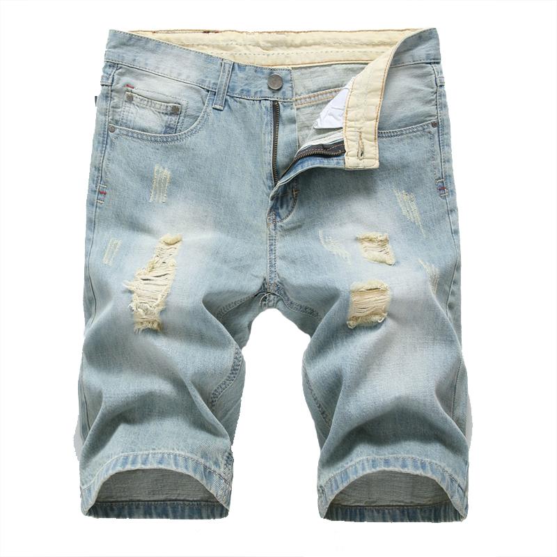 Men's Vintage Ripped Denim Shorts 89137494Y