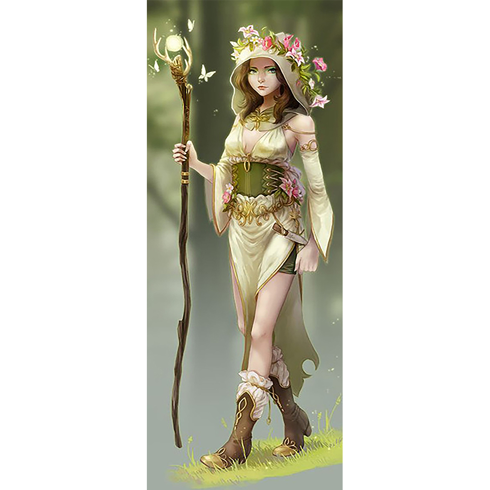 

25*55CM - Round Drill Diamond Painting - Anime Game Beauty, 501 Original