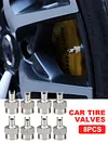8Pcs Slotted Head Valve Stem Caps Leak-proof Car Tire Tool Cap Auto Repair Parts
