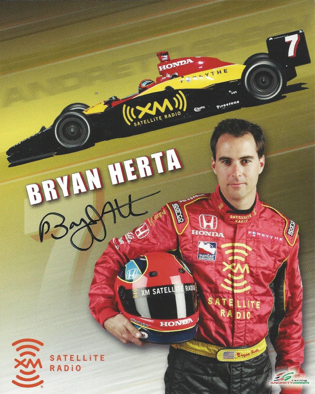 Bryan Herta Autographed 8x10 Formula One XM Satellite PromoA839