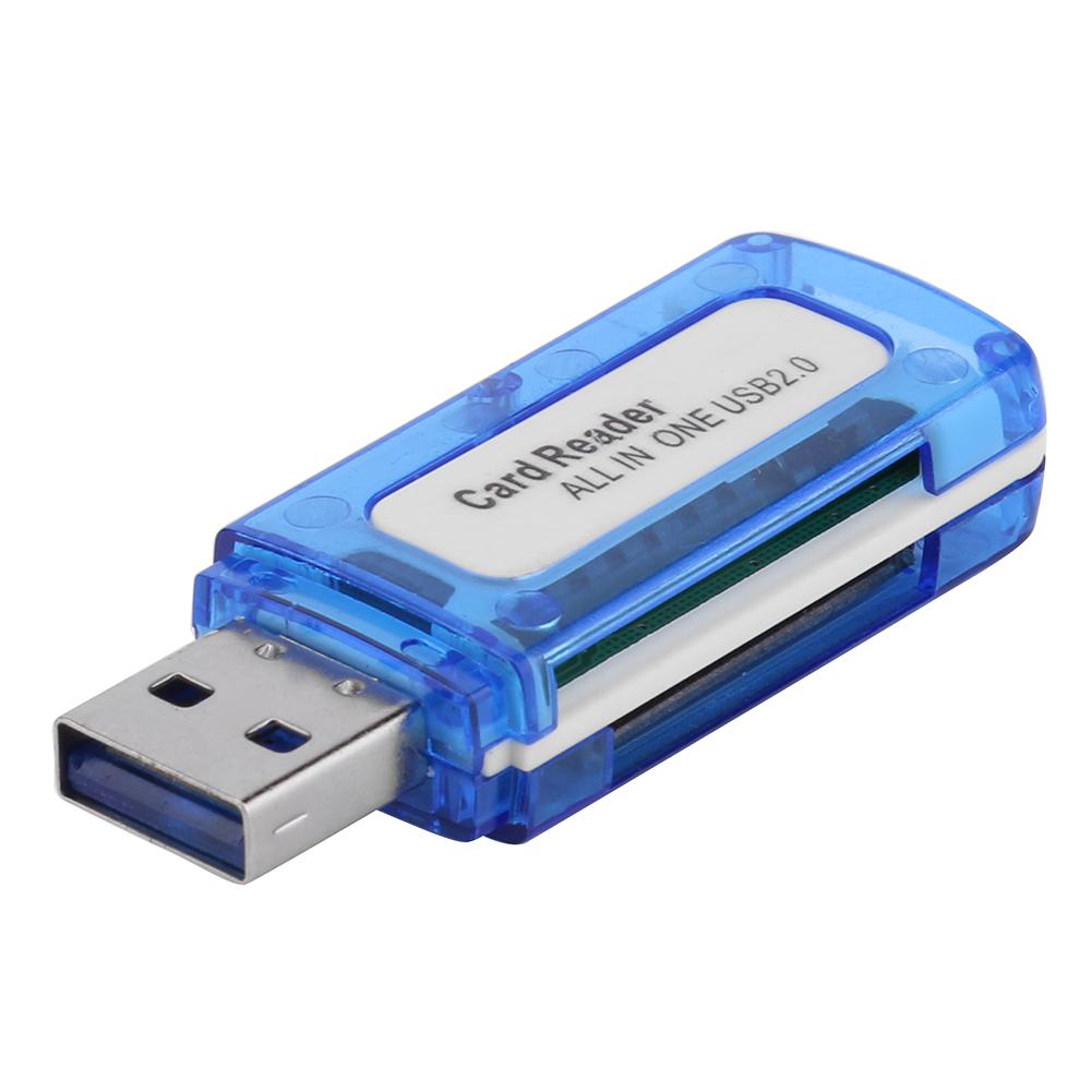 

4 in 1 Memory Card Reader USB 2.0 All in One Cardreader for Micro SD TF M2, 501 Original