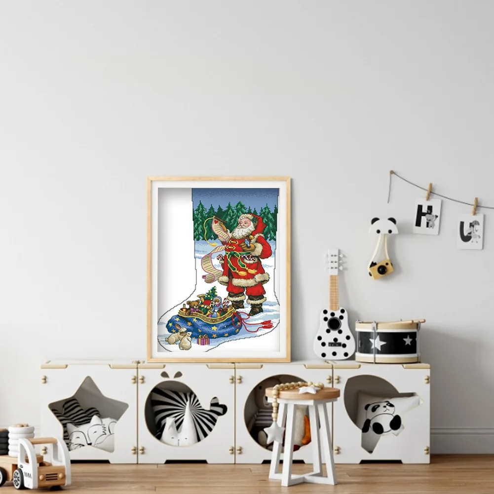 11CT Partial Stamped Cross Stitch - Stocking(Canvas|40*50CM)