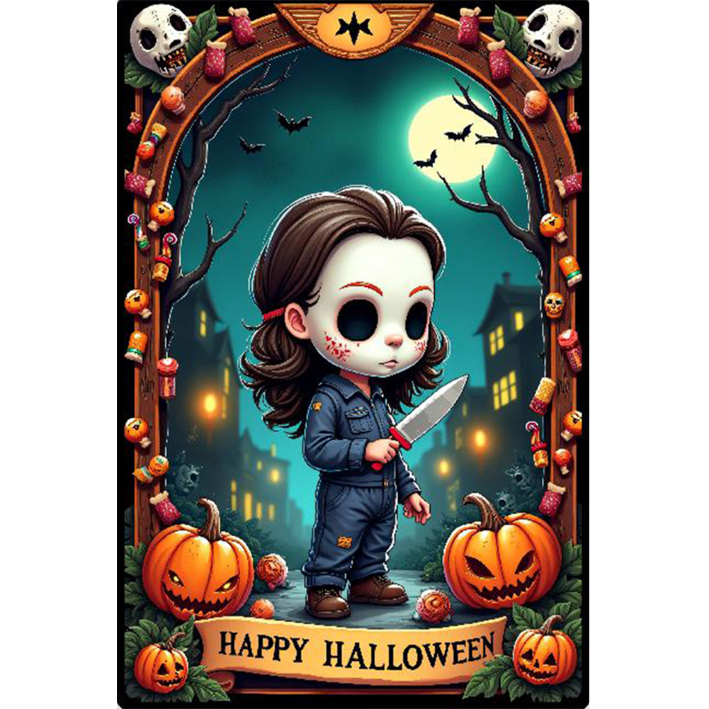 Halloween Horror Movie Tarot 40*60cm(canvas) full round drill diamond painting
