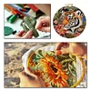 Red Flower Tiger-DIY Embroidery Kit with Pattern Cotton Threads Needles Hoop 30*30cm/11.81*11.81in