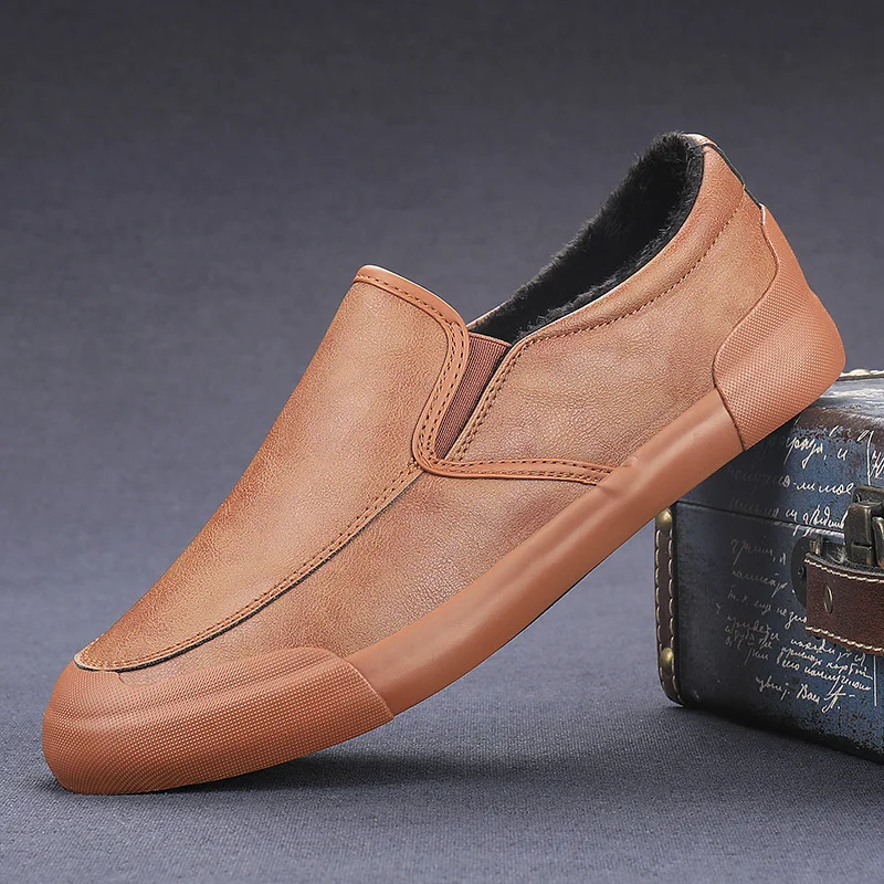 Yyvonne Walk Men's Shoes Cotton Shoes Men's Casual Leather Shoes Korean Trend Low-Top Shoes Autumn And Winter Shoes 9101 9153