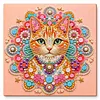 DIY Pre-Framed Mandala Cat Button Art Canvas Kit