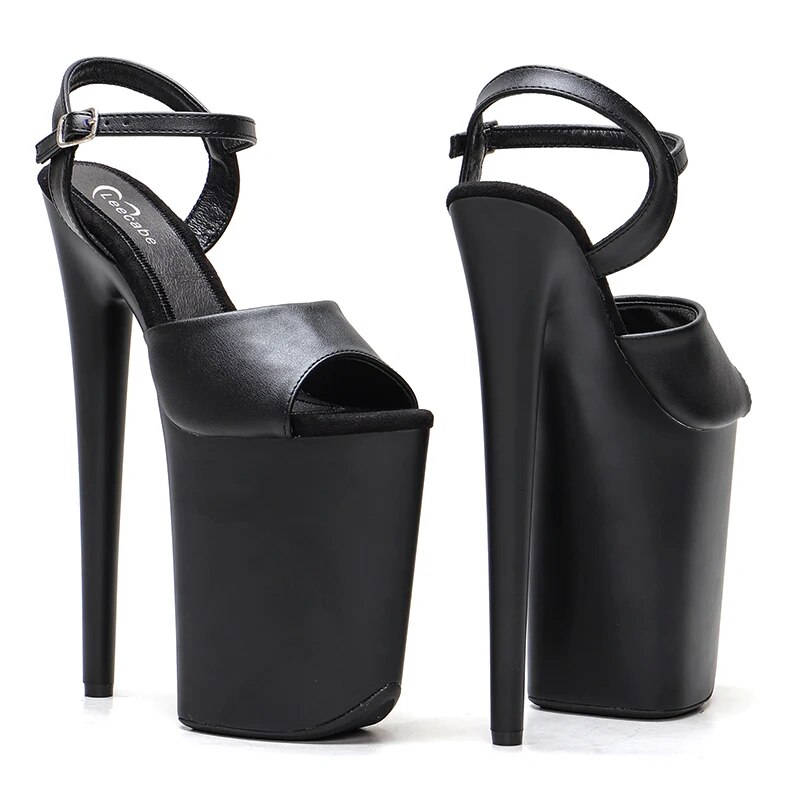 TAAFO 23CM/9inches Matte PU Upper Platform High Heels Sandals Pole Dance Shoes