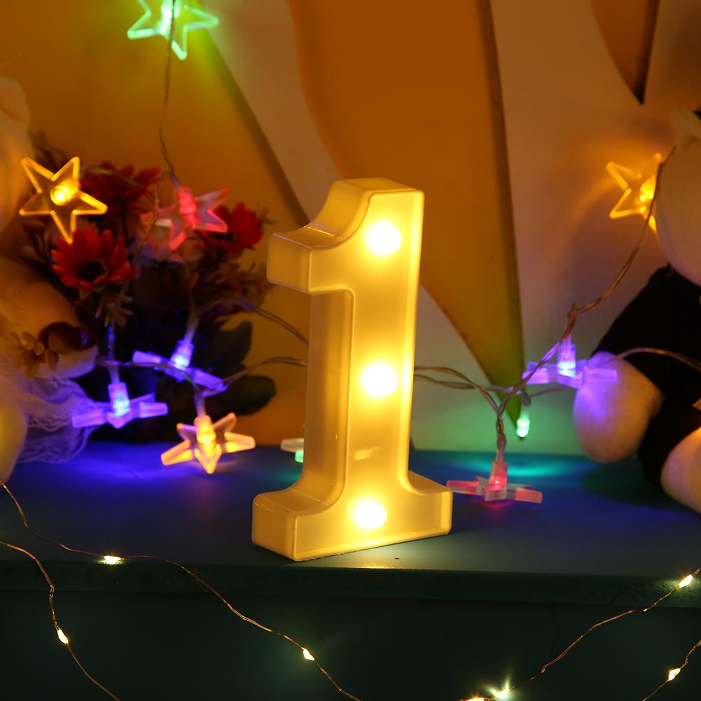 

3D White Number LED Light Marquee Sign Indoor Wall Hanging Night Lamp Decor, 501 Original