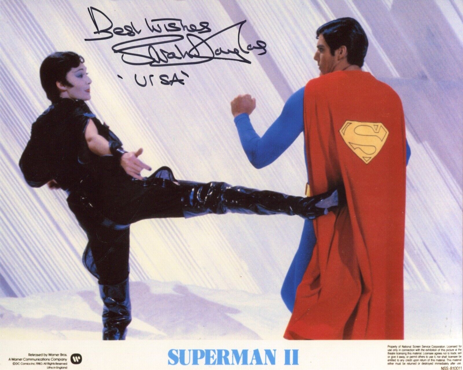 Actress Sarah Douglas signed SUPERMAN 2 movie Photo Poster painting - IMAGE D