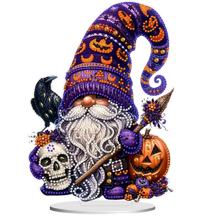【Ornament】Acrylic Halloween Gnome Desktop Diamond Art Kits Diamond Painting Desktop Decors gbfke