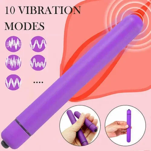 pornhint Pornhint Long Slender Bullet Vibrator Dildo Clit Anal G-spot Sex Toy For Women Multispeed