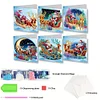 6Pcs DIY Santa Claus Diamond Painting Greeting Cards