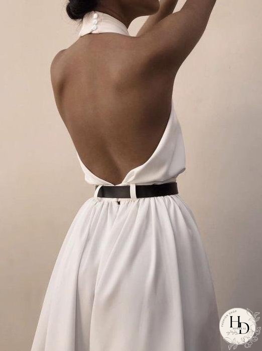 Backless Halterneck Wide Leg Jumpsuit for Women