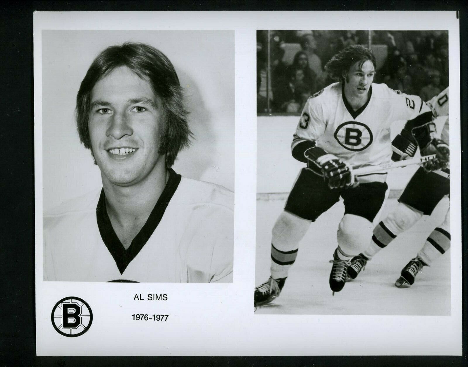 Al Sims Boston Bruins team issued 1976 Press Photo Poster painting