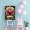 (5 Sizes) Flower Skull-Full Square Diamond Painting