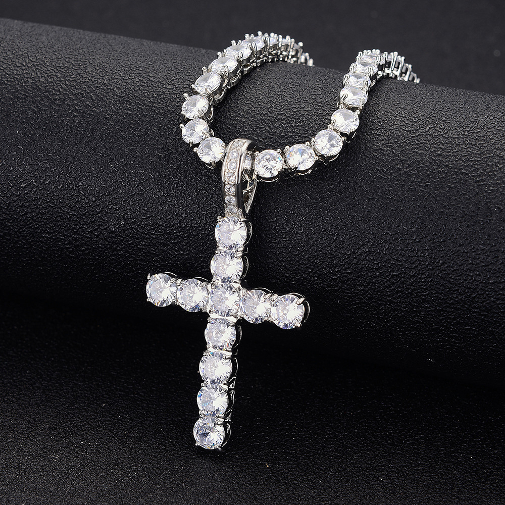 Unisex Trendy Diamond Cross Necklace