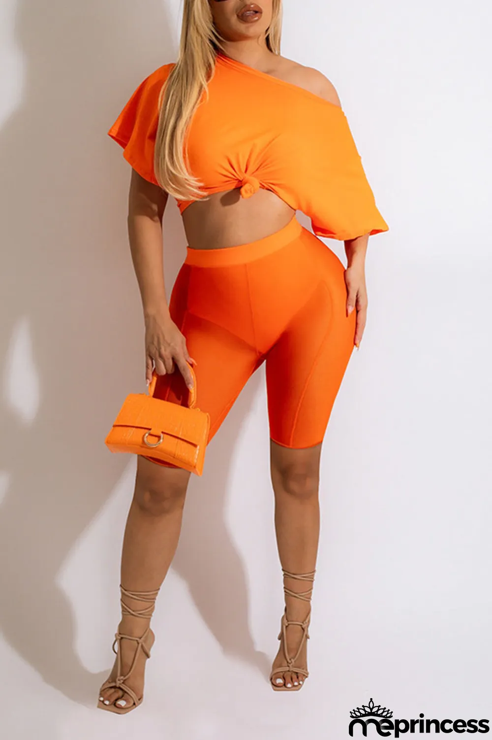 Black Sexy Solid Split Joint O Neck Short Sleeve Two Pieces