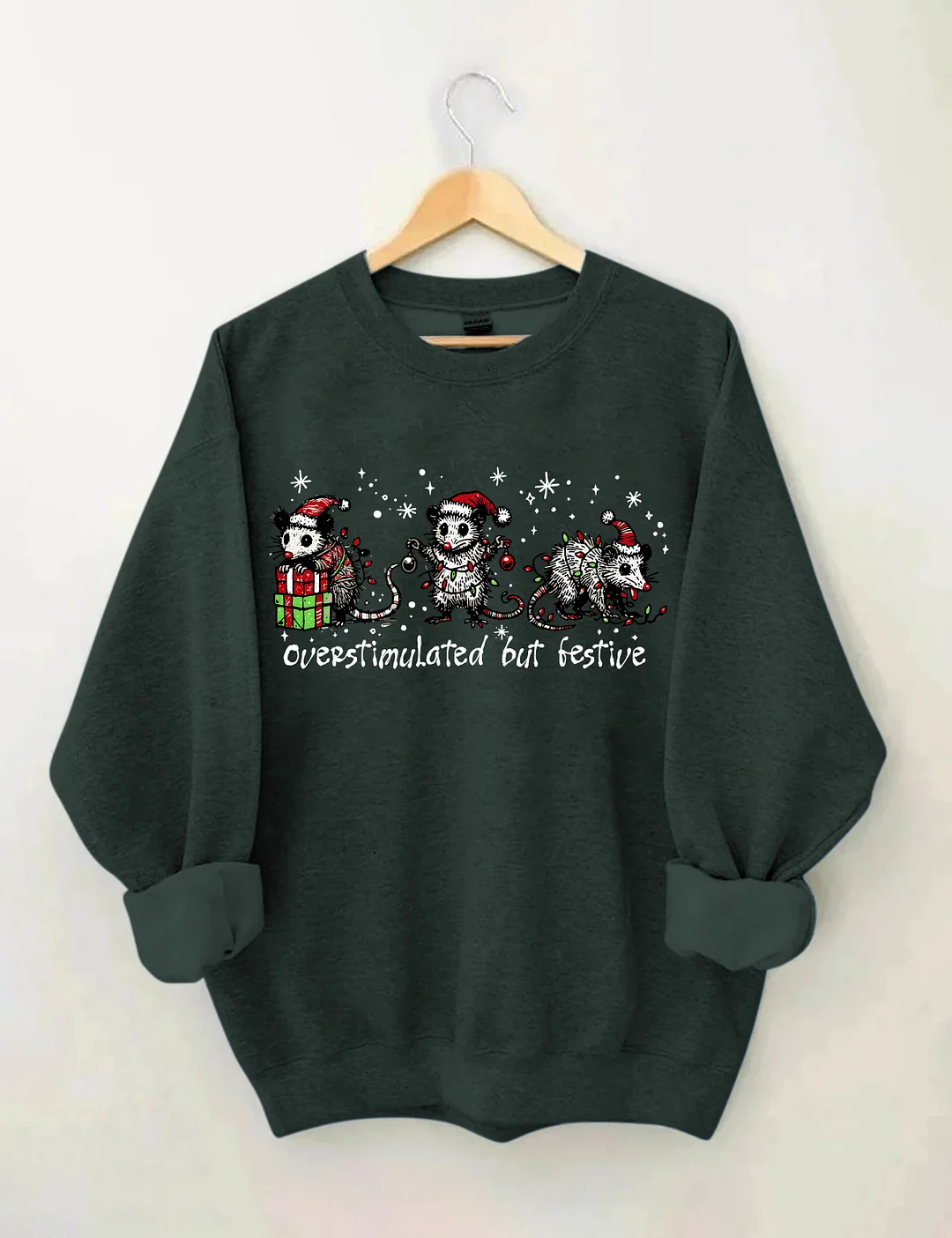 Funny Christmas Overstimulated But Festive Sweatshirt