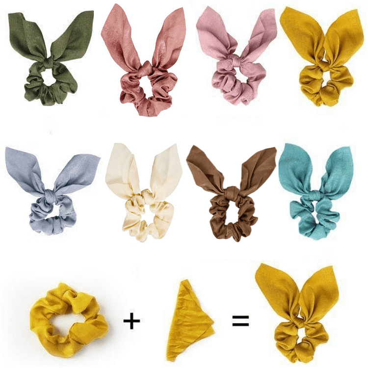 8PCS Hair Scrunchies, Satin Silk Chiffon Elastic Hair Bands Scarfs Ties Secure Ponytails