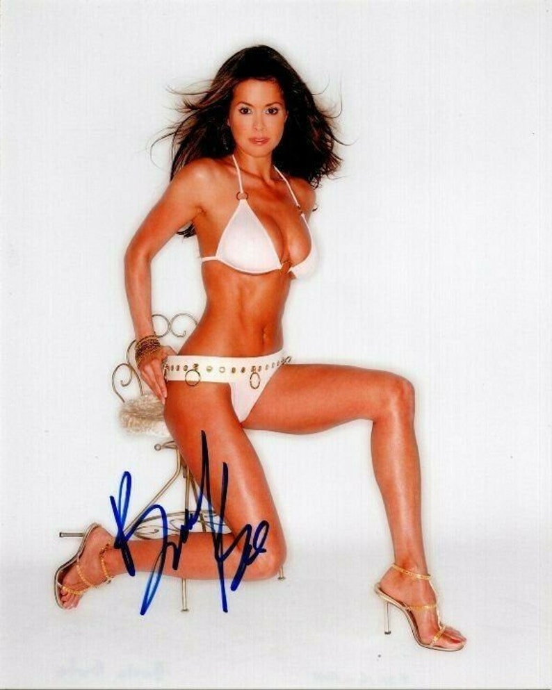 Brooke burke signed autographed sexy white bikini 8x10 Photo Poster painting