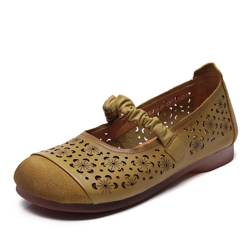 Yyvonne Cowhair Retro Flat-Soled Sandals Women 2025 Summer New Casual Comfortable Soft-Soled Mother Shoes