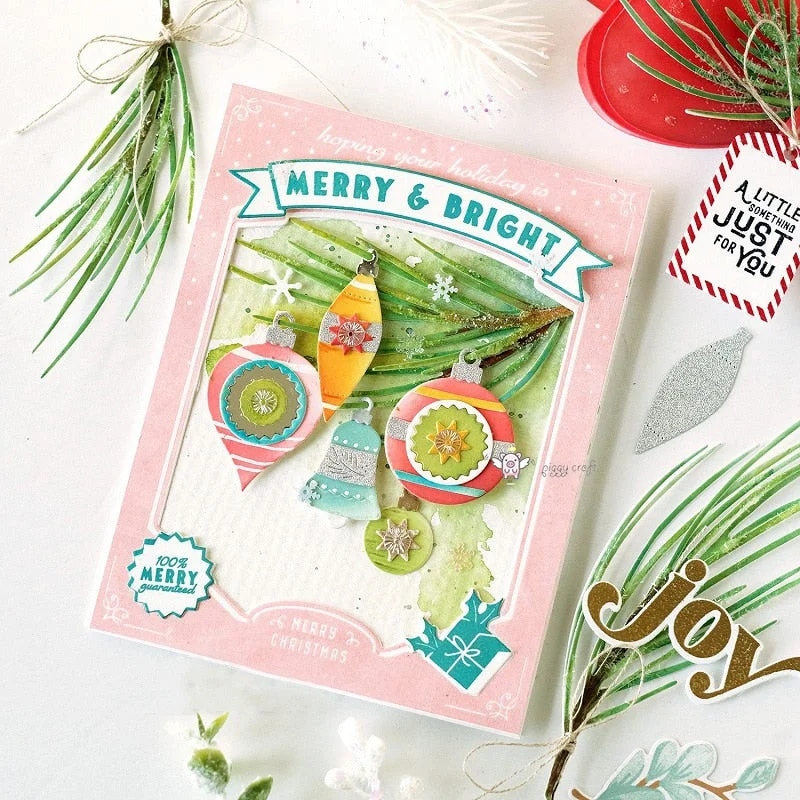 Piggy Craft metal cutting dies cut die mold Pine branch decoration Scrapbook paper craft knife mould blade punch stencils dies