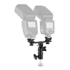 Dual Flash Bracket Hot Shoe Speedlight Stand Umbrella Holder 1/4inch to 3/8inch