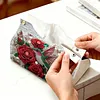 Diamond Painting Red Rose Hummingbird PU Leather Tissue Box for Napkin Holder