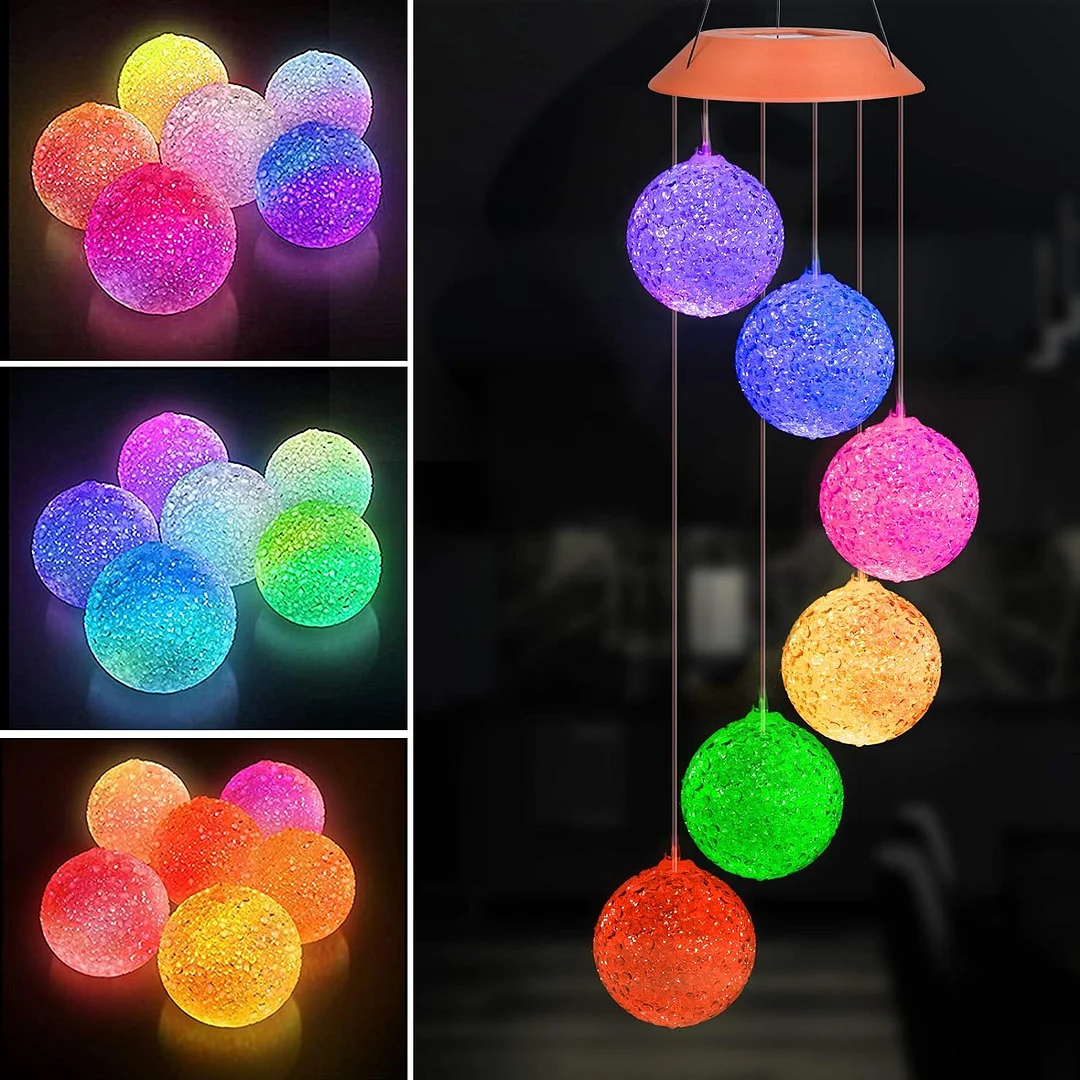 Solar Powered Crystal Ball Wind Chime