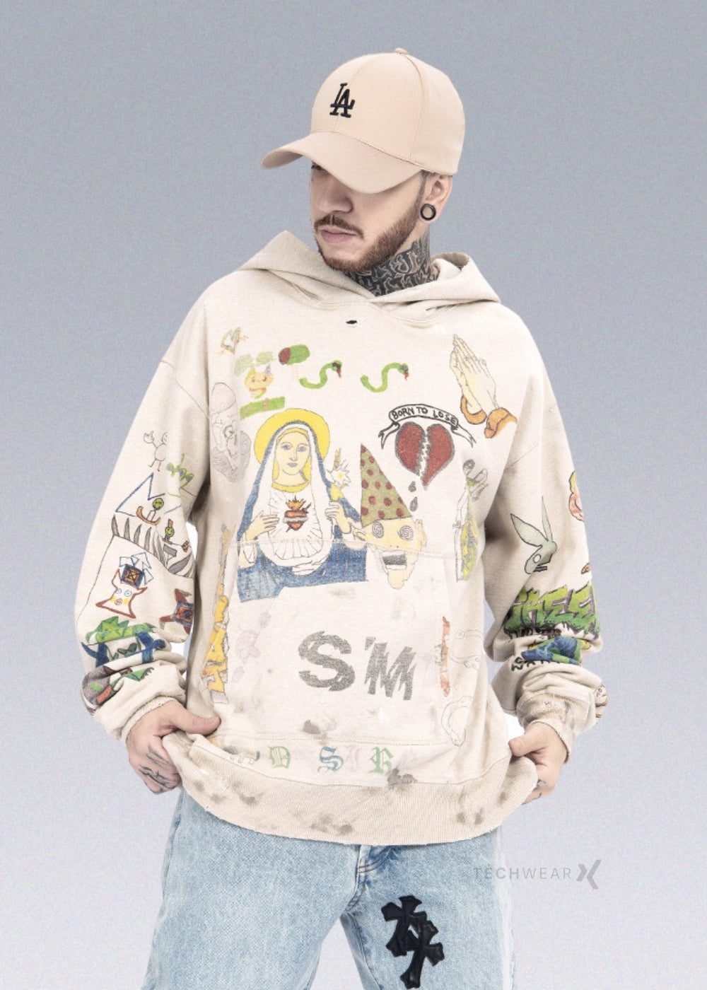 トップス 21ss SAINT MICHAEL Stencils Hoodie L SAINT MICHAEL セントマイケル 21SS Stencils Hoodie ステンシル