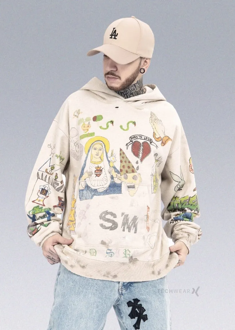 パーカー SAINT MICHAEL 20AW SM9 Hoodie Saint Michael SM Graffiti Hoodie