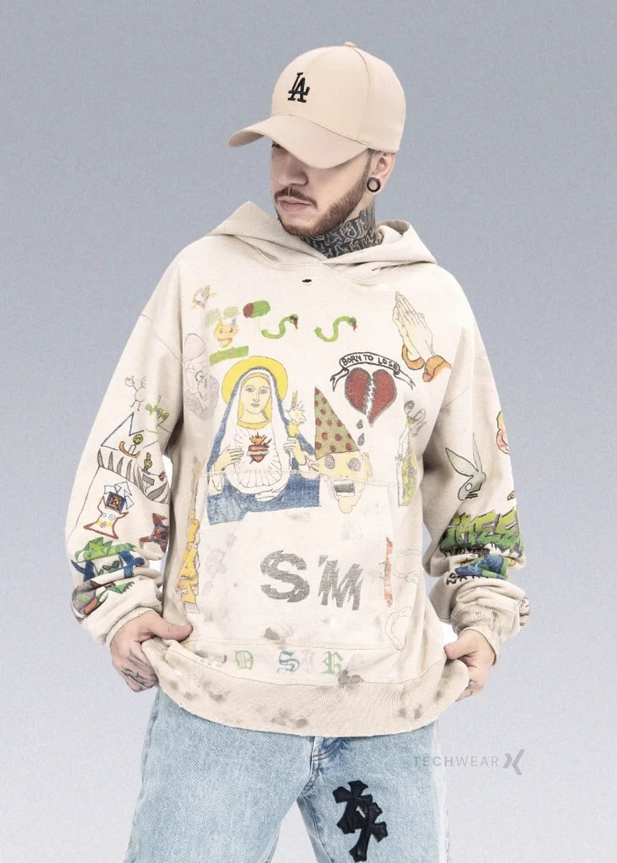 SAINT MICHAEL HOODIE STENCILS / Saint Michael – ANEX -KOBE-