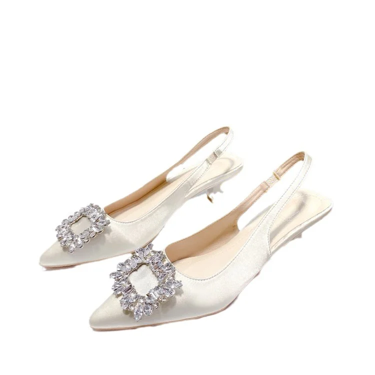 Yyvonne Bag Head Sandals Women 2025 Summer New Fashion Pointy Water Drill Buckle And Fashion Sandals Women