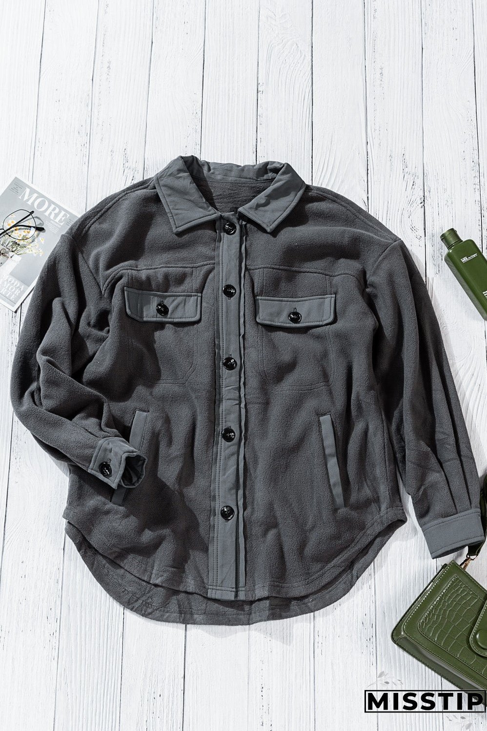 Turn Down Collar Shirt Jacket