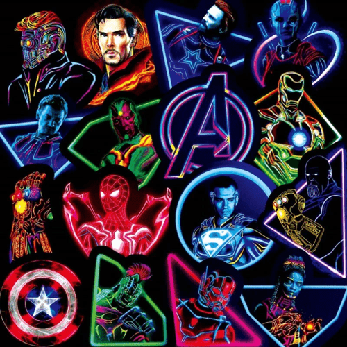pornhint Pornhint 30PCS Neon Marvel Super Hero The Avengers Stickers Skateboard Fridge Phone Guitar Motorcycle Luggage PVC Waterproof Stickers