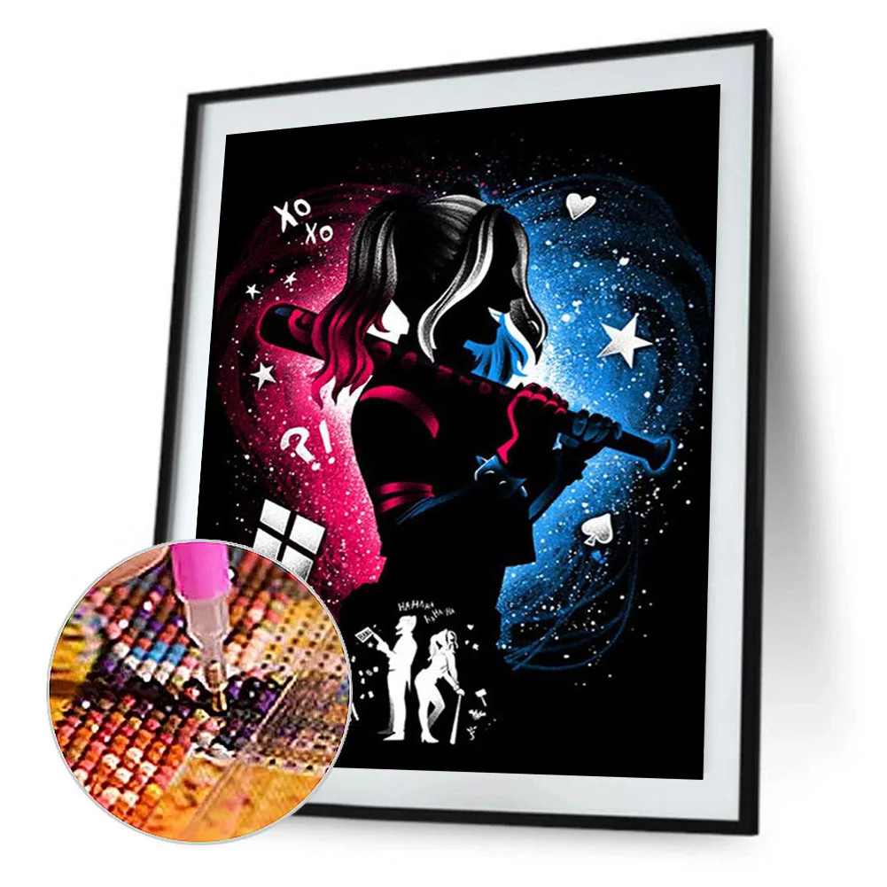 Diamond Painting - Full Round Drill - Marvel Series Silhouettes(30*40cm)