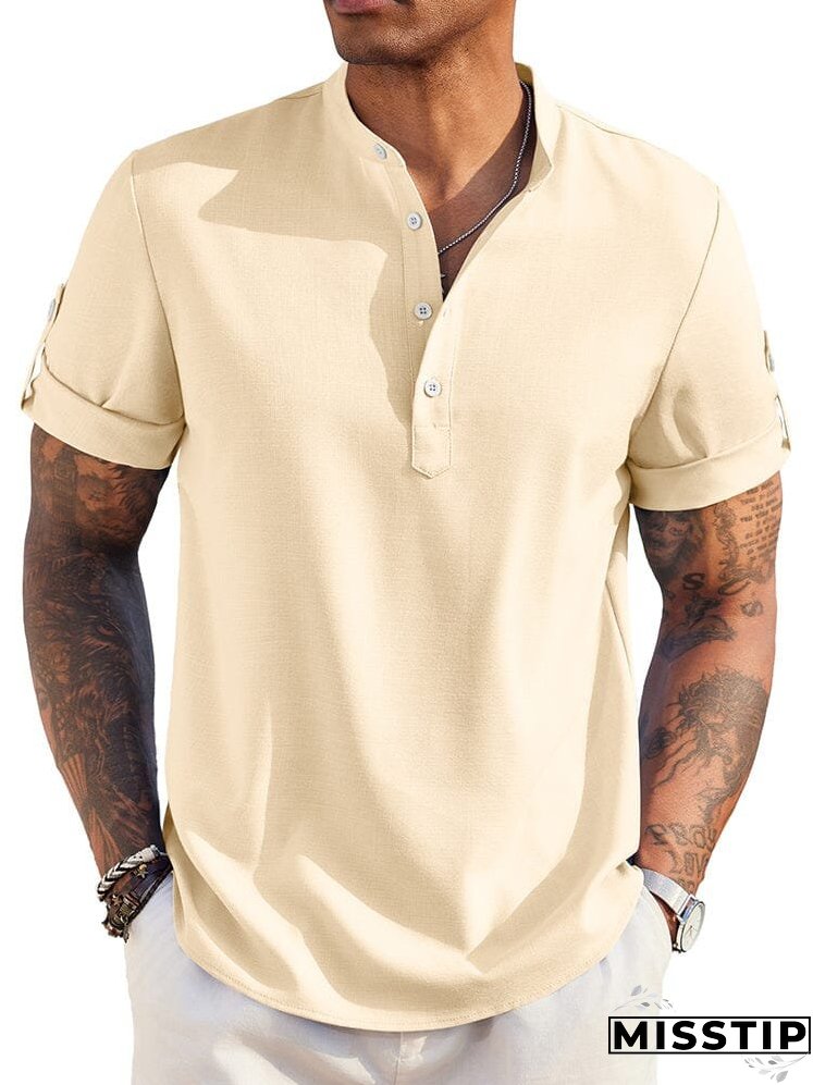 Summer Essential Leinen-Henley-Hemd (nur USA)