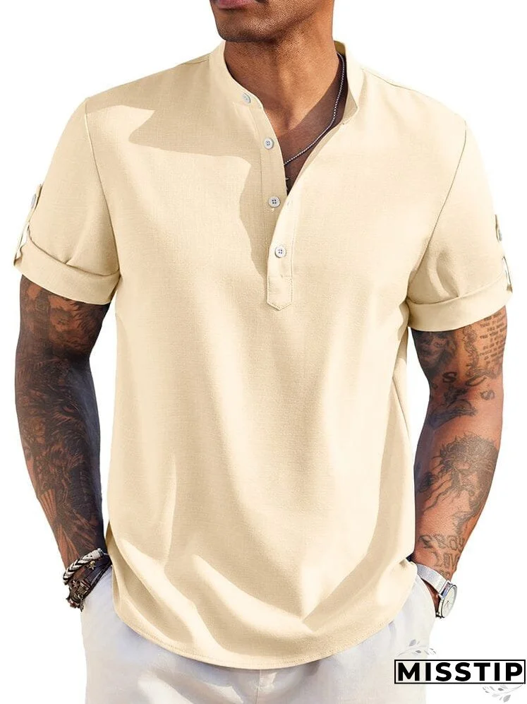 Summer Essential Leinen-Henley-Hemd (nur USA)
