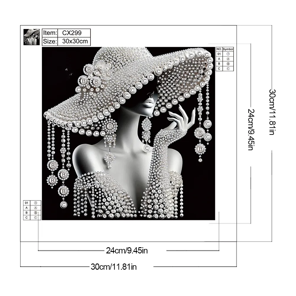 Diamond Painting - Partial Special Shaped Drill - Elegant Lady(Canvas|30*30cm)