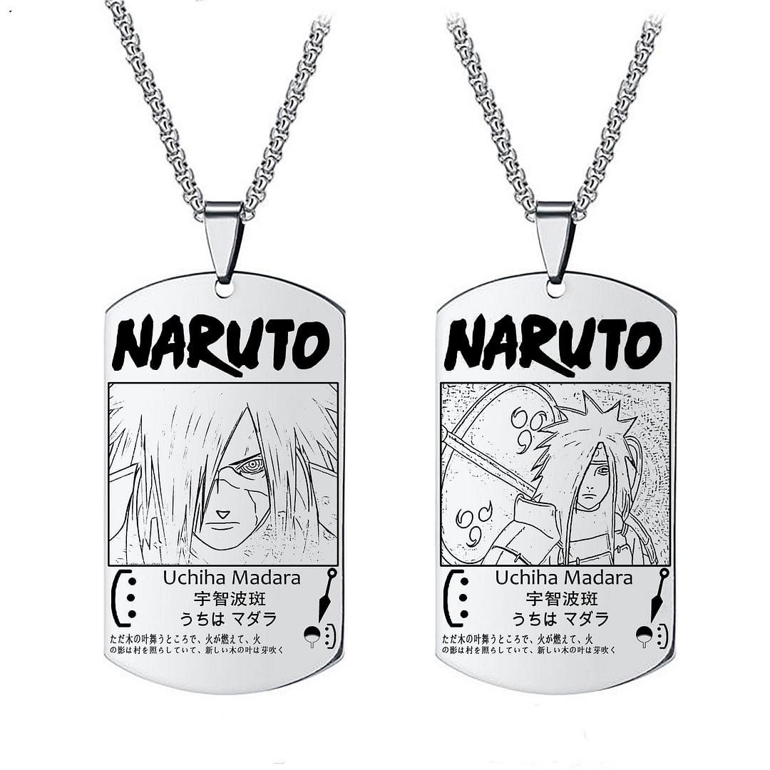 Naruto Uchiha Madara Anime Merch Necklace weebmemes