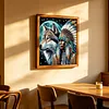 Moonlit Native And Wolf Special Shaped 5D DIY Partial Drill Diamonds Dots Gem Art Kits 11.81 X11.81inch Diamond Dots Paintings Diamonds Paintings Gem Art for Adults Beginners Home Decor