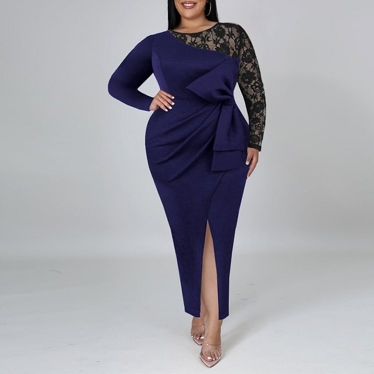 African Americans fashion QFY African Lace Bodycon Dresses For Women Wedding Party Evening Gown Plus Size 4Xl Dress Dubai Turkey Fashion Ladies Long Dress Ankara Style QueenFunky