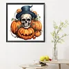 Diamond Painting-DIY Full Round Drill Pumpkin Skull