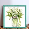 Lily of the Valley Full Stamped Cross Stitch 18CT 2-Strand 25x25cm