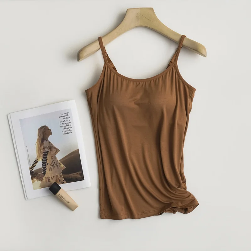 WOMEN'S COOL FLOWY BRA CAMI WITH BUILT-IN CUPS